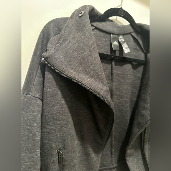 Adidas asymmetrical zipper front athletic jacket - Picture 7 of 9